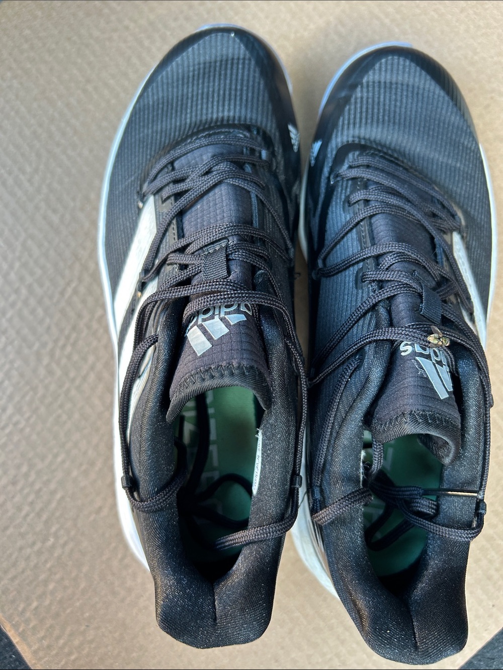 adidas Adizero Black Baseball Sneakers with White Soles